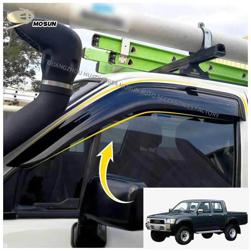PMMA Window Visor for TOYOTA HILUX LN106 4dr 1988-1997 Vent Visor Weather Shield Wind Breaker Rain Guard