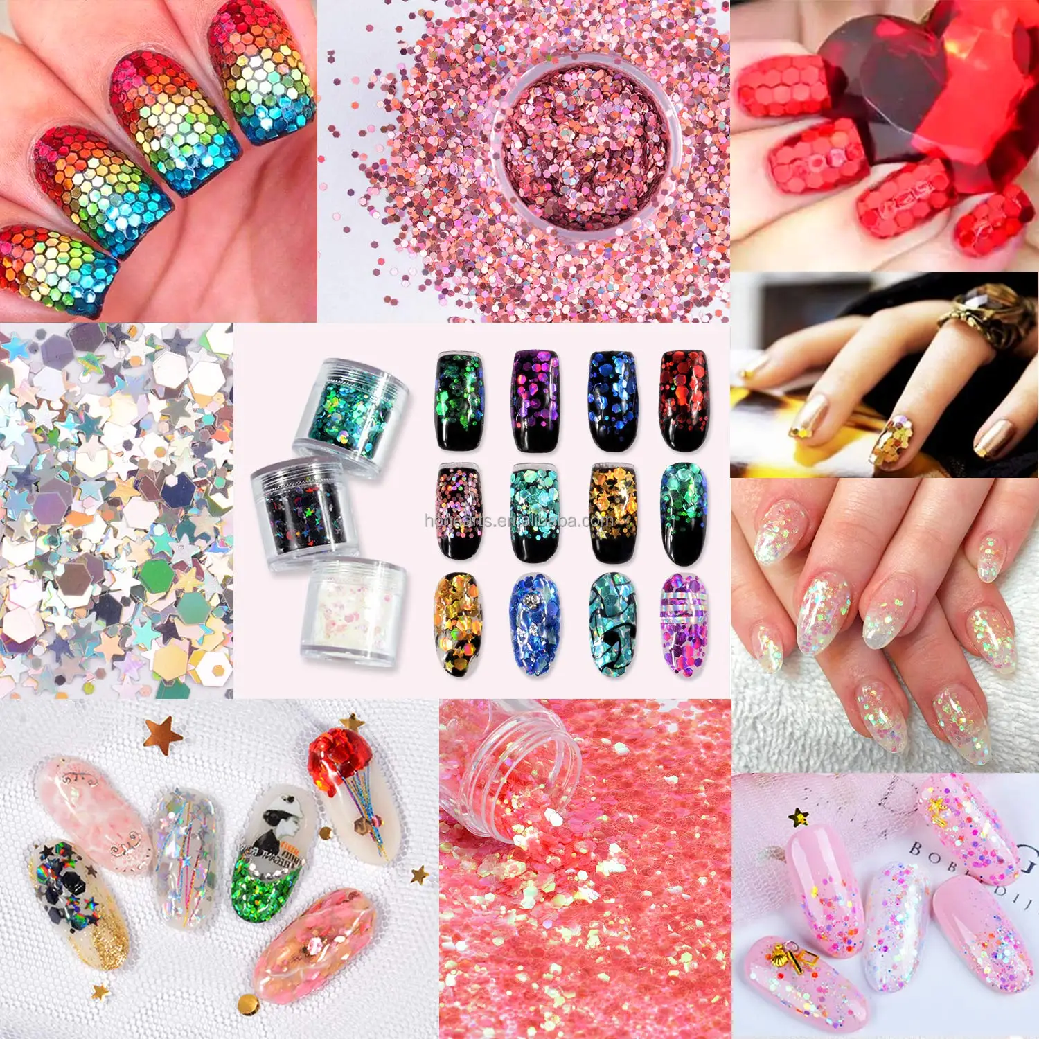 Multiple Color Cosmetic Nail Art Chunky Glitter For Face Eye Hair Nail Body  Makeup Cosmetic Glitter Sequin Hexagon Shape - Buy Multiple Color Cosmetic  Nail Art Chunky Glitter For Face Eye Hair