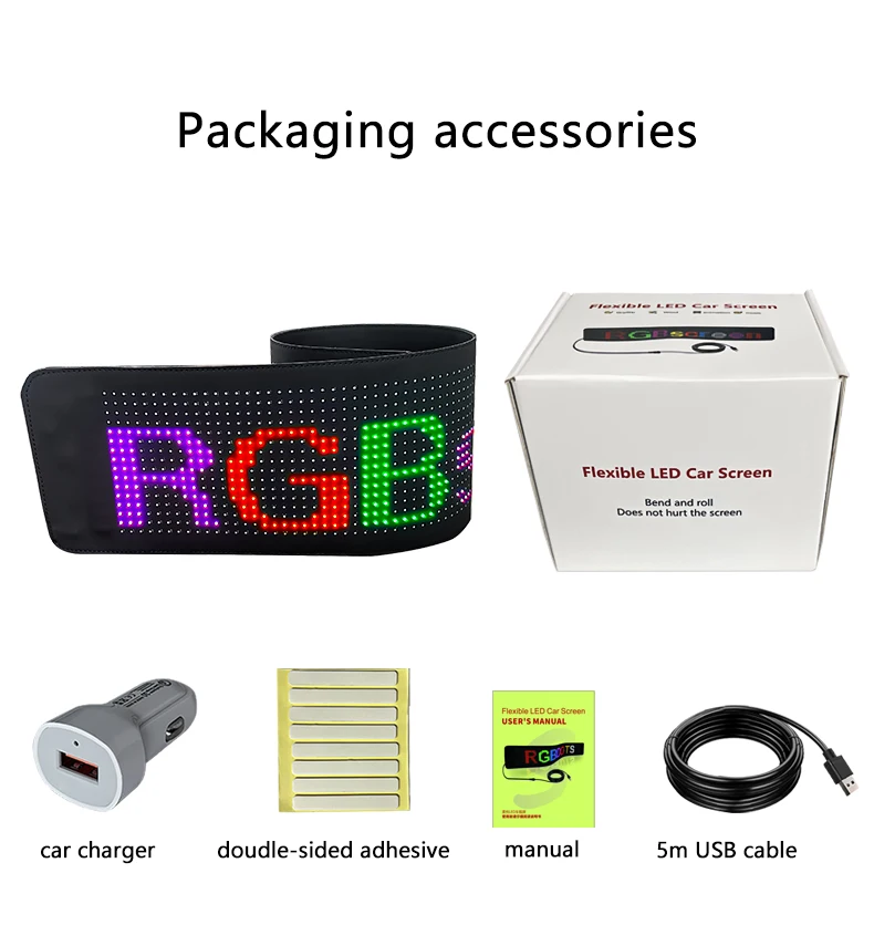 Mini Led Car Sign Programable Message Scrolling Digital Led Light Sign Board Ultra-thin Flexible Led Matrix Panel