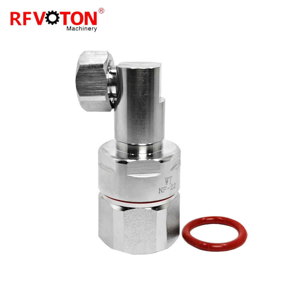 RFVOTON 50 Ohm RF Coaxial Connector 4.3-10 L20 Male Right Angle 90 Degree Clamp Mounting for 7/8