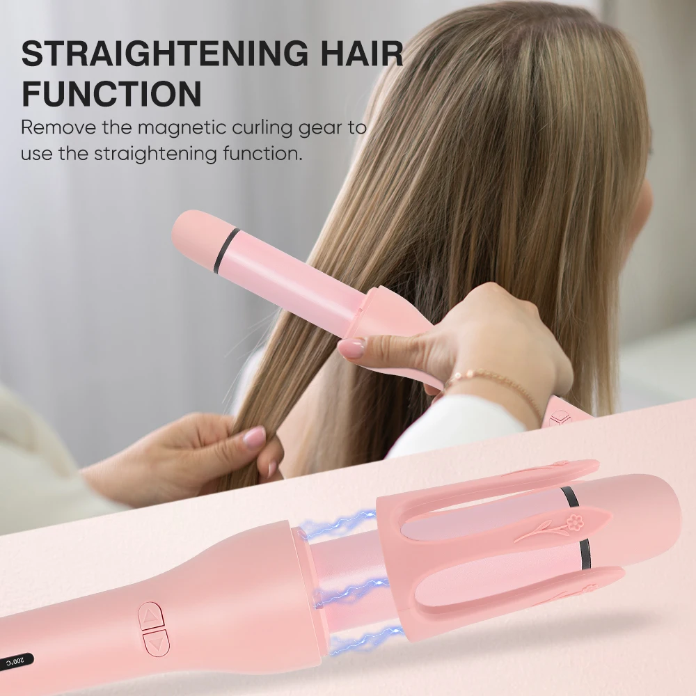 Professional Salon  Automatic 2 in 1 Hair Curler and Straightener Hair Curler Auto Curling Iron  New Design Hair Curler