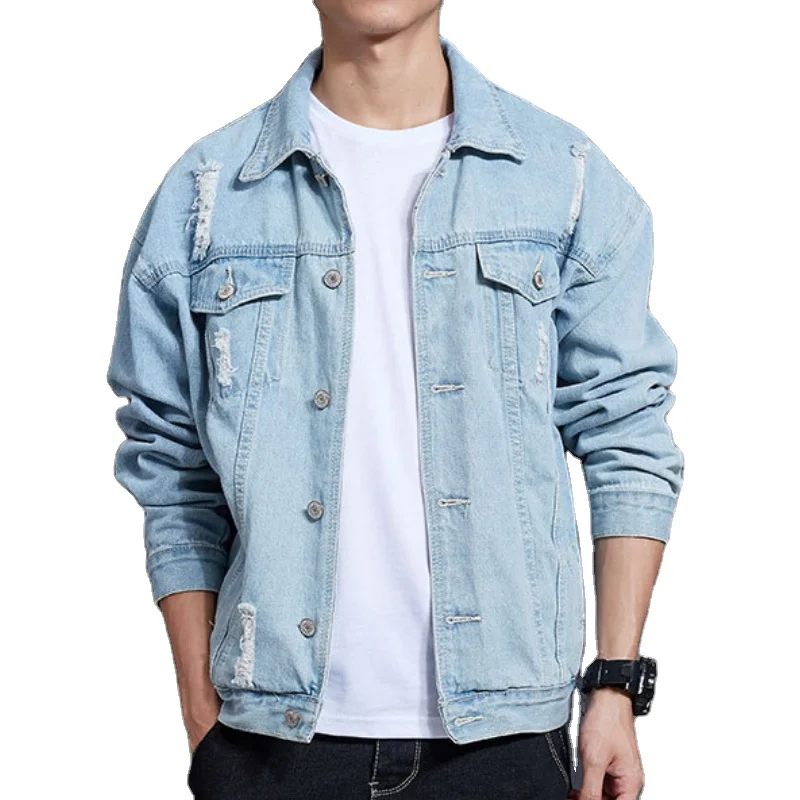 High Quality Men Denim Suit Ripped 