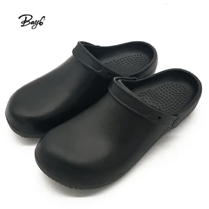 Black Non Slip Green Eva Best Clog Chef Kitchen Shoes Men RTS