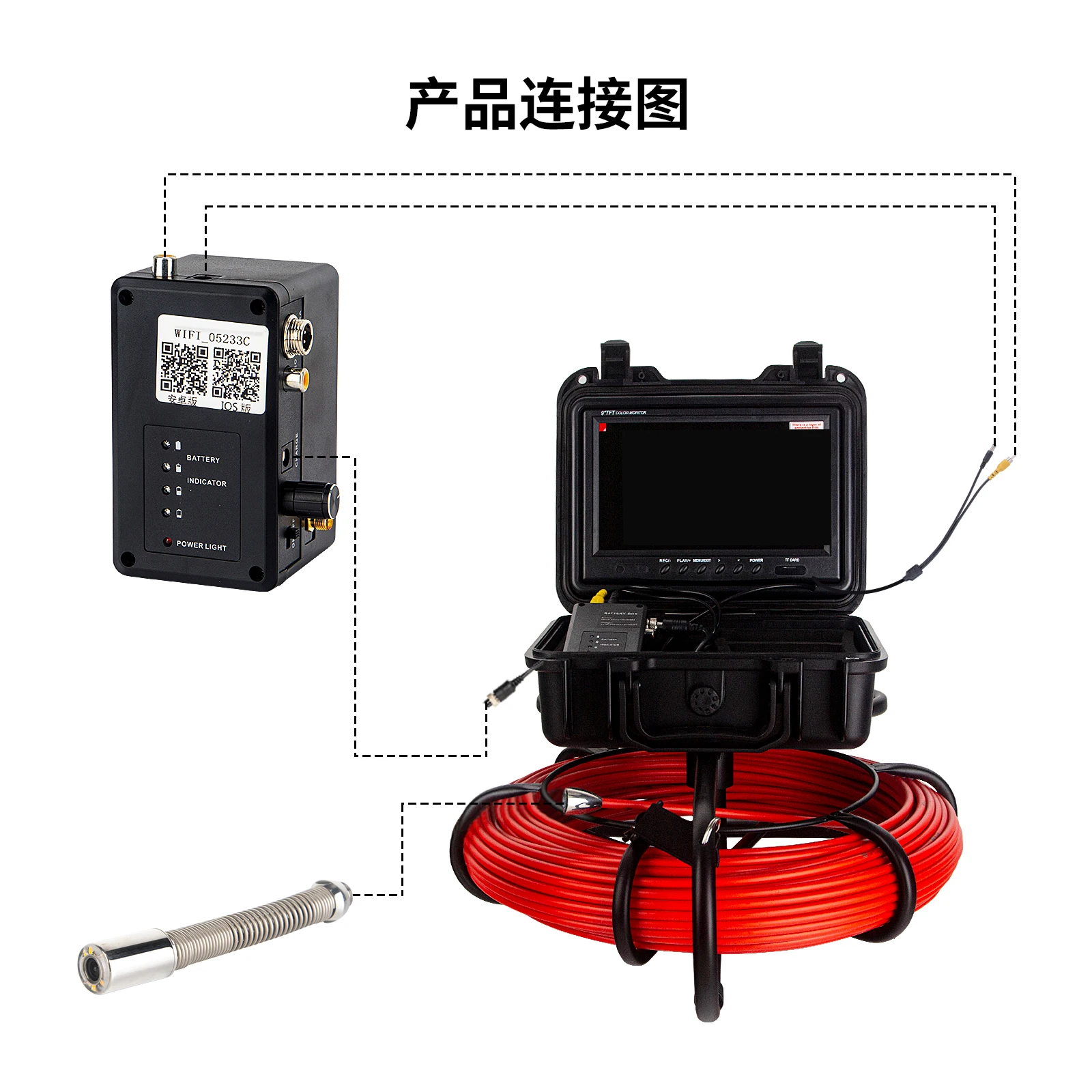 Pipe Inspection Camera 9Inch HD 1080P Screen 512Hz Sonde&Locator Self-leveling, Drain Camera for Home Pipelines Inpspection