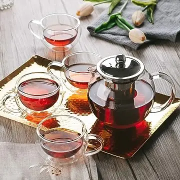 Large Volume Glass Teapot with Infuser Tea Pot/top Seller Borosilicate Glass Kettle Teapot with Stainless Steel Infuser