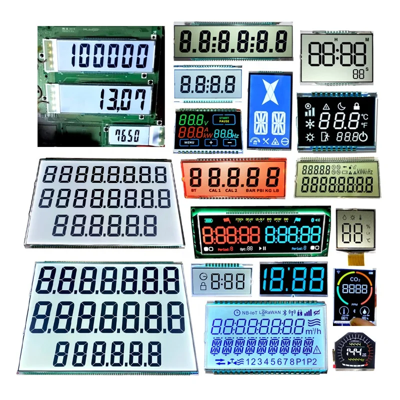 Custom 21 22 23 Digit Big Large Size Transparent 7 Segment LCD Screen Fuel Price Display Fuel Dispenser Display Board
