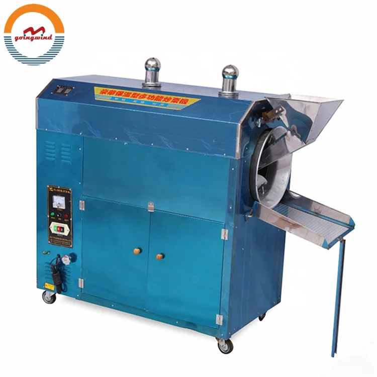 Automatic Small Chili Pepper Roasting Machine Auto Mini Electric Gas Chilli  Rotary Drum Roaster Oven Equipment for Sale