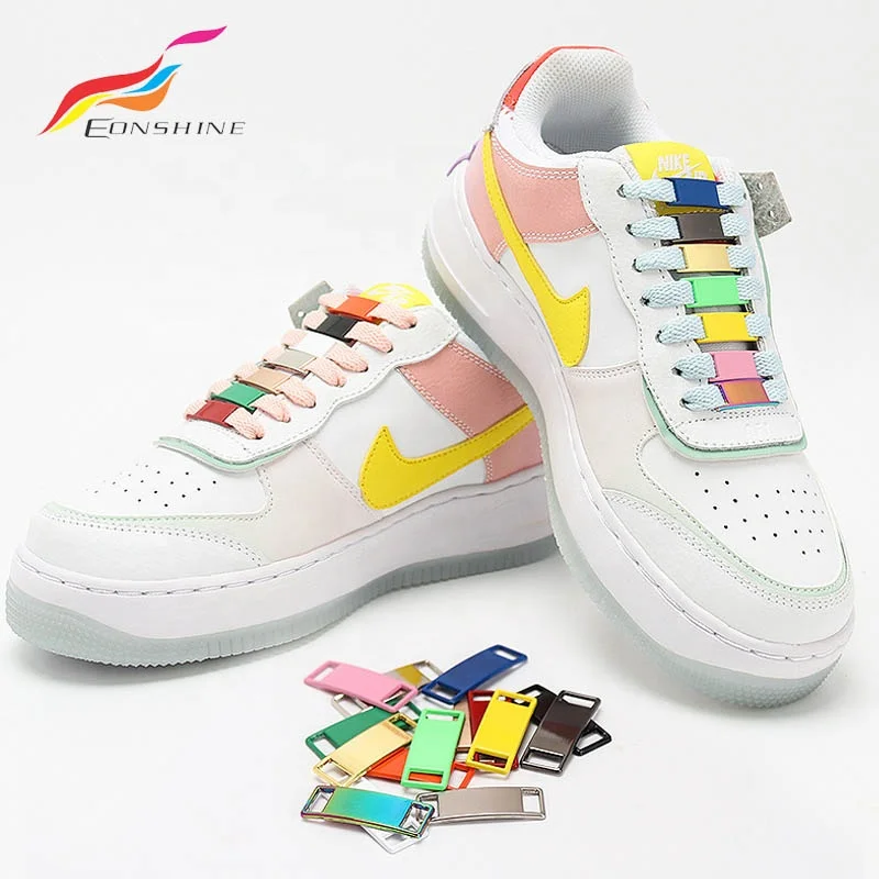 Diy 2pcs/pair Custom Metal Plate Logo Blank Tag Bulk Shoelace Charms