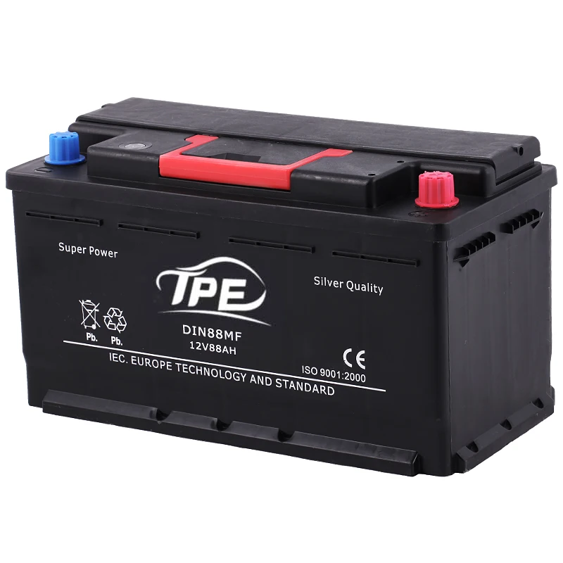 Batería de coche DIN88 MF 12V88AH sin mantenimiento, batería de plomo-ácido AGM