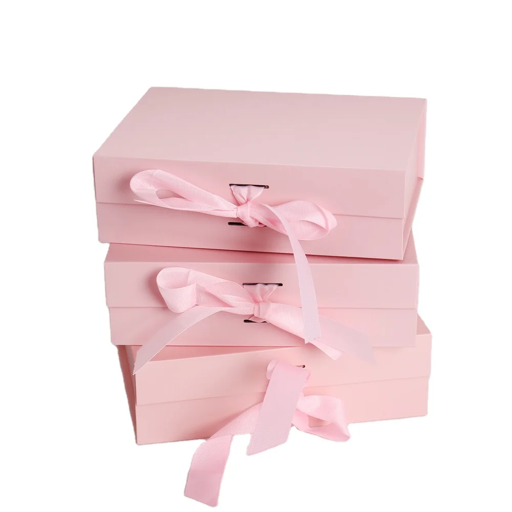 product custom biodegradable luxury foldable ribbon magnetic box embossed art paper packaging sponge liner for business logo display-2