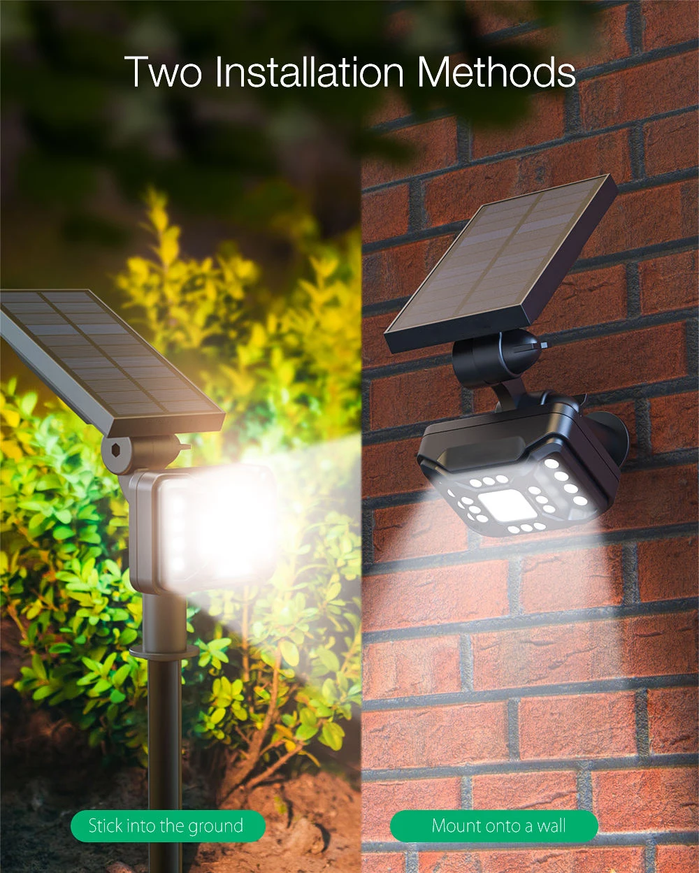 21 LED Outdoor Solar Garden Light Lamps Waterproof Solar Landscape spot lights 2-in-1 Outdoor Wall spotlight details