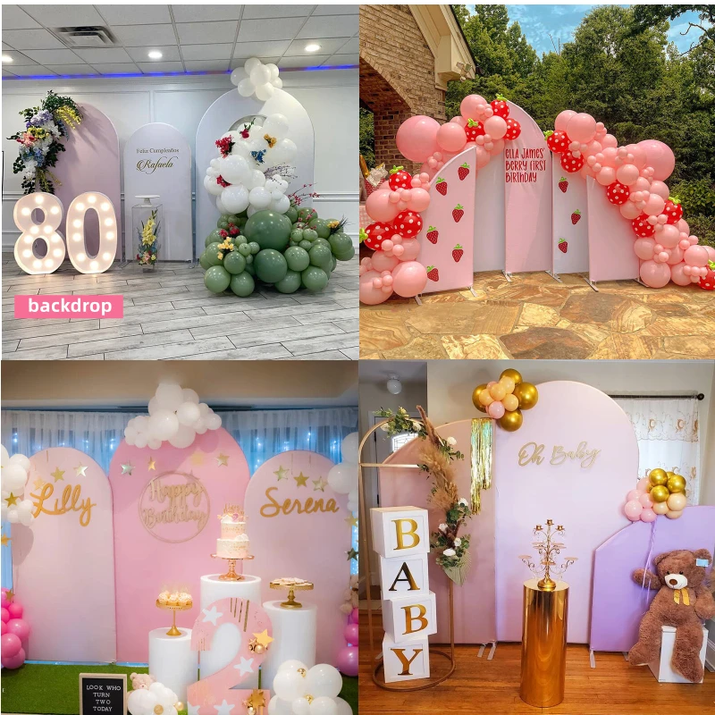 6Type Custom Wedding Backdrop Aluminum Backdrop Stand for Events Flower Balloon Arch Party Background Other Wedding Decorations