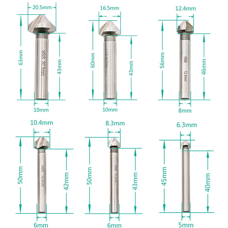 Hss 90 Degree 3 Flutes Countersink Drill Bit Bright Surface Or Tin ...