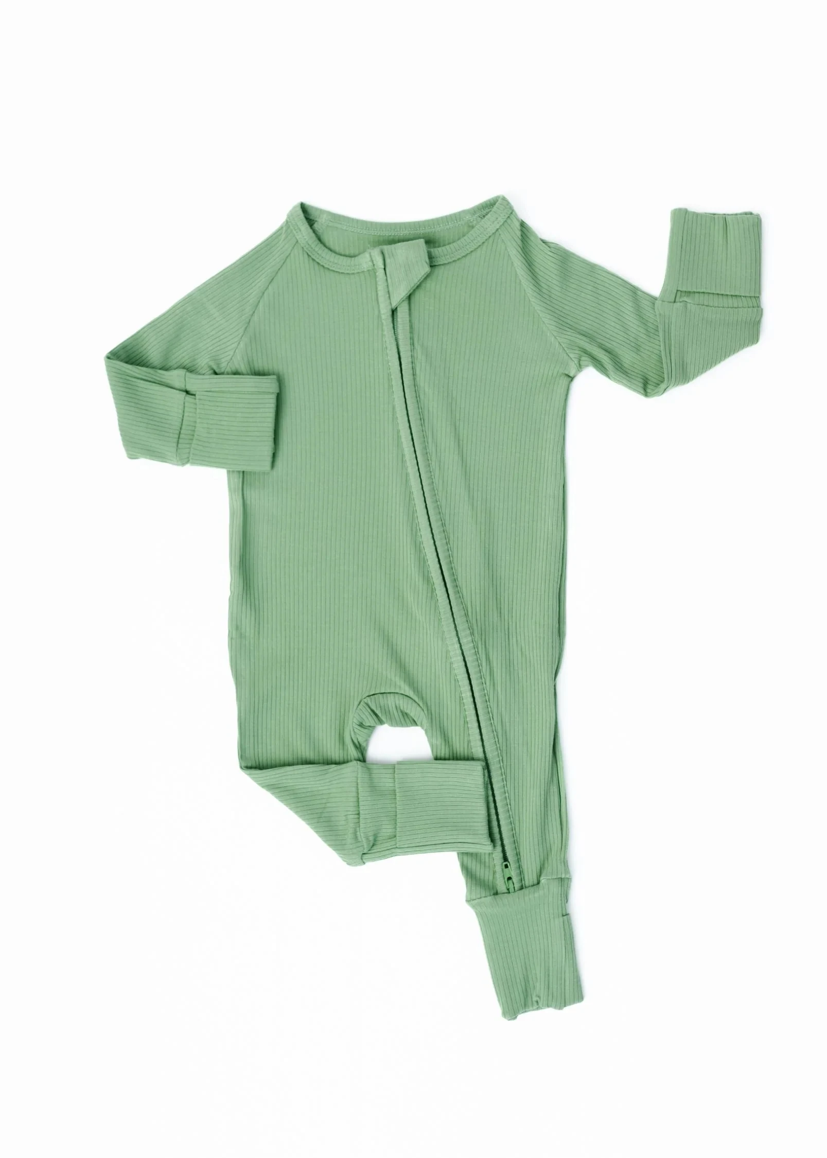 Bamboo Rayon Spandex Baby Footed Toddler Pajamas Romper Zip Front