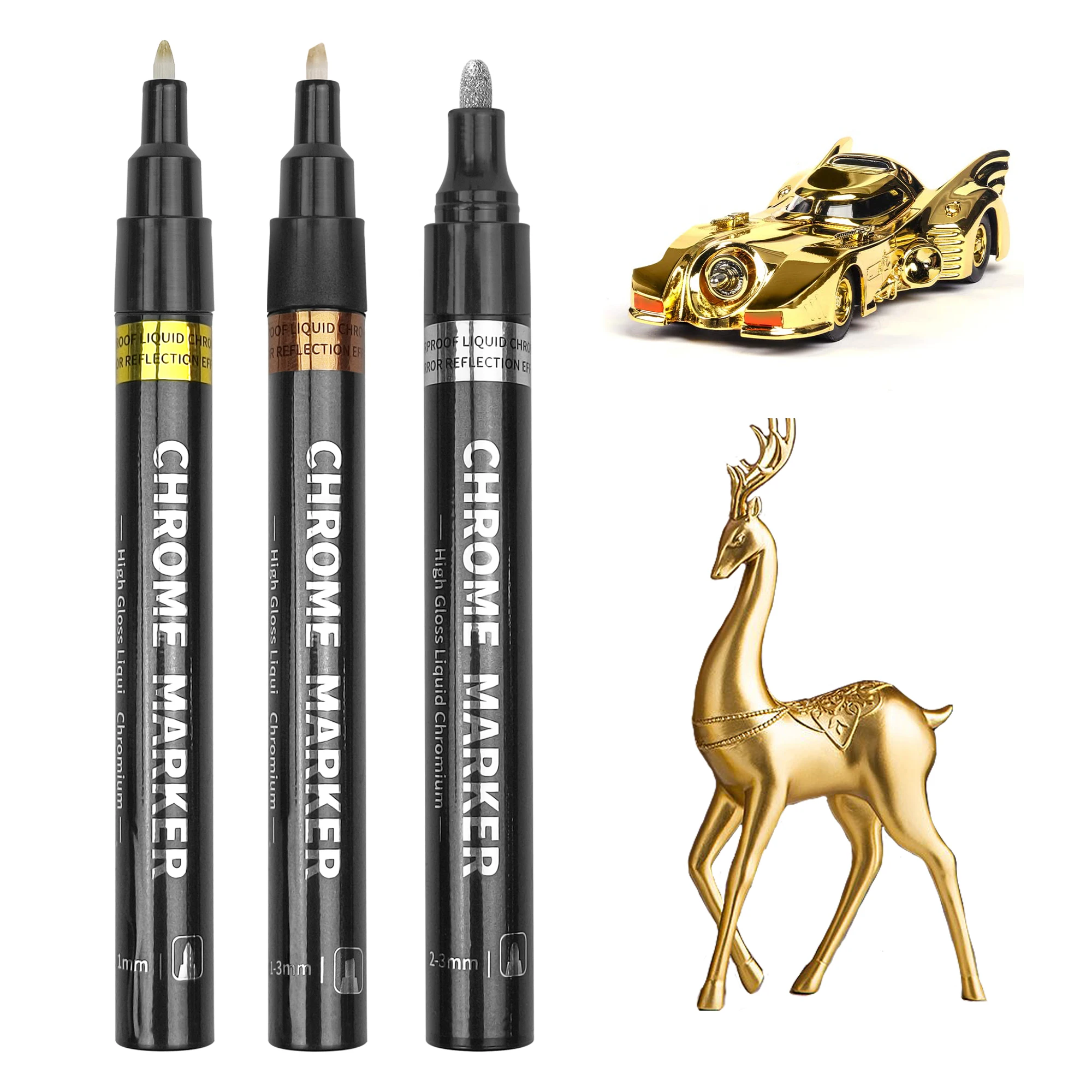 Silver Gold Copper Color Mirror Pen Reflective Paint Pen