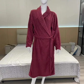 OEM Custom China Factory Honeycomb Jacquard Coral Fleece Shawl Robe Women