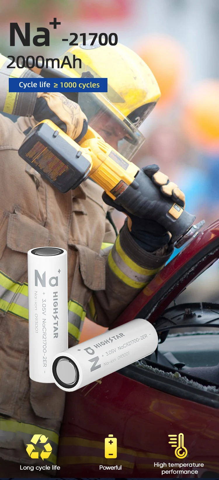 Factory Customised Sodiumair Battery 18650 3.0v 2000mah 5000mah 26700
