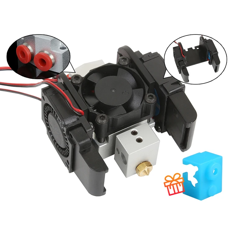 3DSWAY Dual Color Multi-Extrusion All Metal V6 Volcano J-Head 2 in