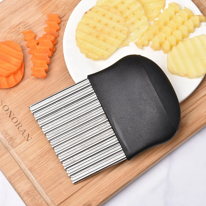 Vegetable Wavy Blade Cutter Waffles Fries Cutter Crinkle Cutter Stainless  Steel Blade - Buy Vegetable Crinkle Cutter,Potato Cutter,Curly Fries Cutter