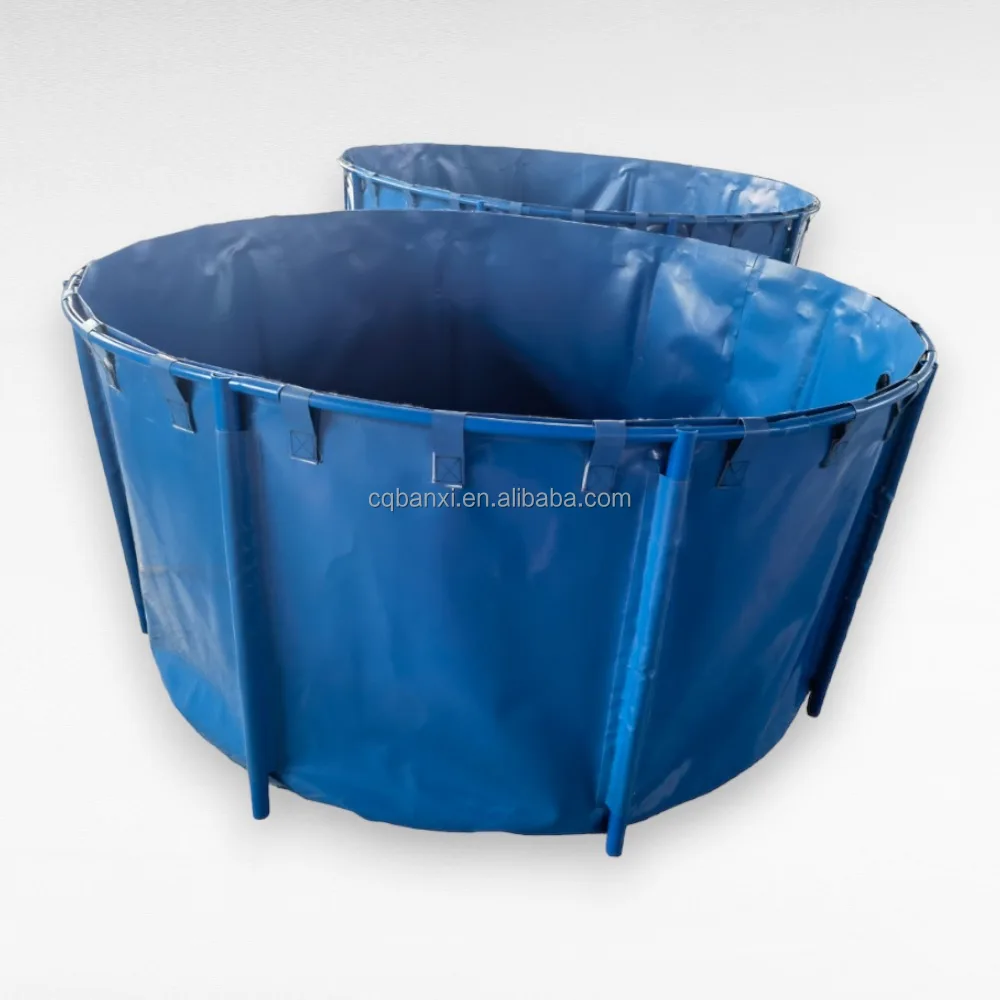 High Quality PVC Foldable Fish Tank OEM Anti-UV Biofloc Fish Farming Tank New Trend for Koi