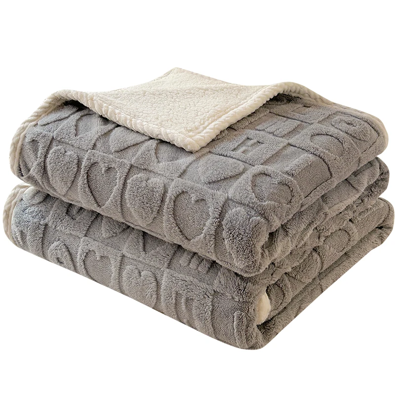 Double Layers Warm Blanket for Winter Vietnam Manufacture Customized Lamb Wool Blanket for Bed Sheet