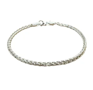 For SB123 Punk Jewelry Gold Plated 925 Silver Bracelet 3mm Cuban Chain Men Women Children Trendy Wedding Gift Accessory