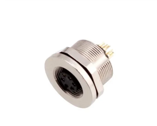 M9 Male Front Mount Socket(solder) IP67 2\3\4\5\6\7\8 Pin Industrial Connector