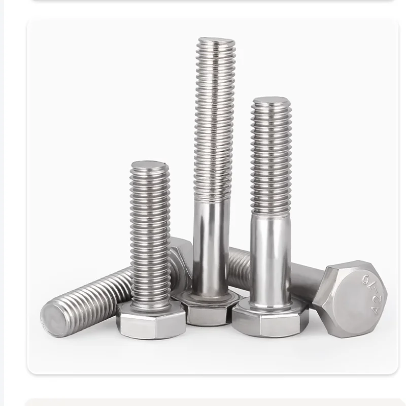 product china manufacturer  ss304 ss316 hexagon bolt stainless steel half thread hex bolt-63