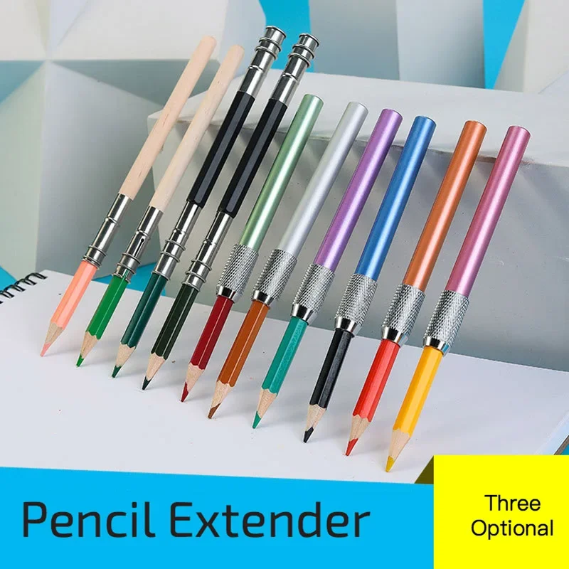 Lot de 100 porte-crayons réglables à double ou simple embout, outil d'écriture et de dessin en métal coloré, idéal pour les cours de dessin et d'art._voghion.com