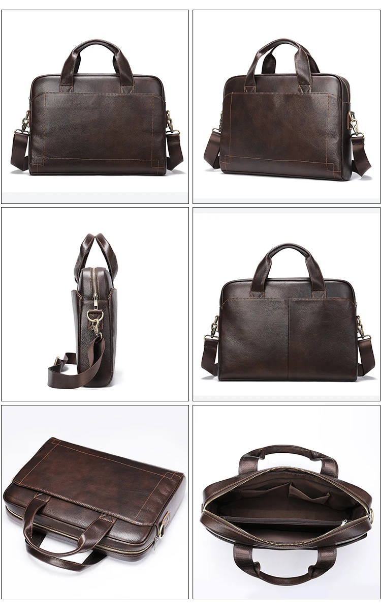 Accept Custom Logo Vintage Genuine Leather Laptop Bag Business Men ...