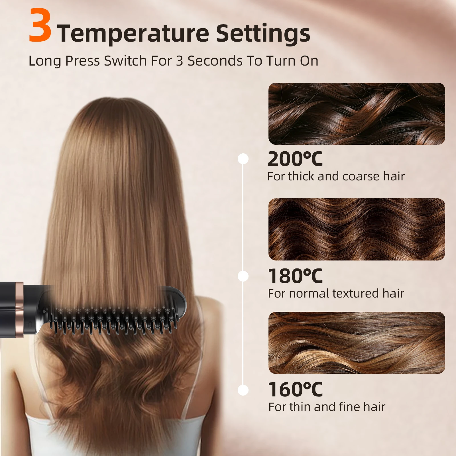Multi-Function Beauty Personal Pocket Flat Iron for Beard Hair 2 in 1 Comb Flat Iron Hair Straightener Brush