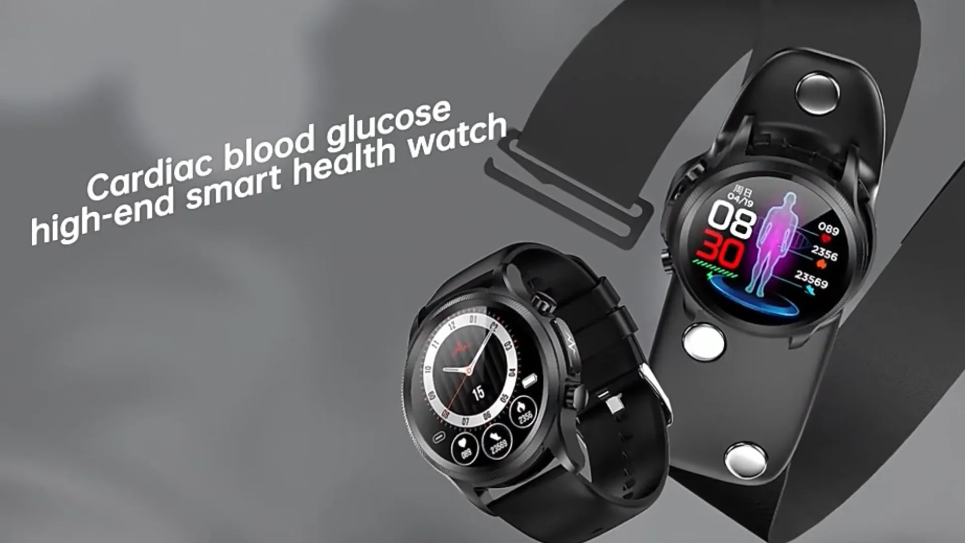 Smart Watch Diabetic Non invasive Blood Pressure Glucose Test Ecg