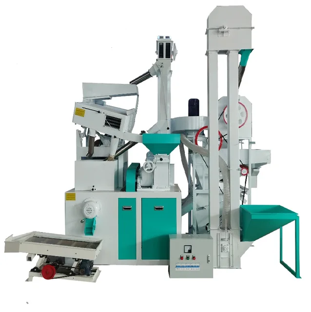 Best Mini Rice Milling Line Combined Rice Mill Machine PingYang 20T Combined Rice Mill Machine 800-1100KG Per Hour 1Ton Per Hour