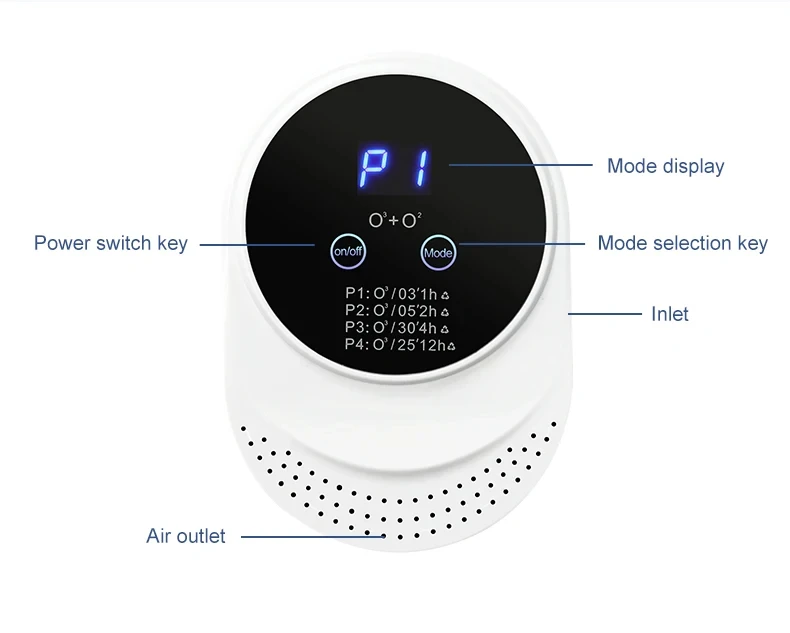 Air Ozone Generator With Touch Screen Pet House Smart Air Purifier Deodorization Deodorant For
