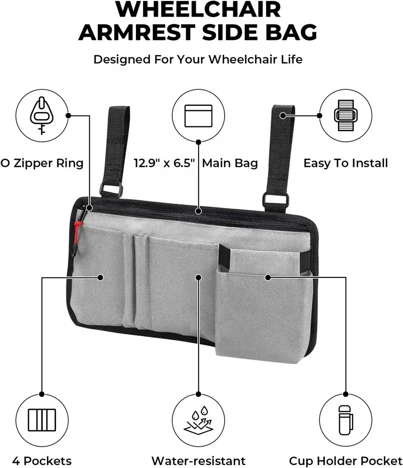 Легкая походная сумка для переноски, подлокотник для инвалидной коляски, многофункциональные сумки для хранения, подвесная сумка, органайзер для хранения