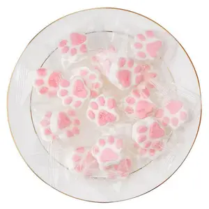 Celebrity Cute Cat Paw Pink Snacks Fruity Marshmallow Candy Individually Wrapped Bulk Gift for Holidays