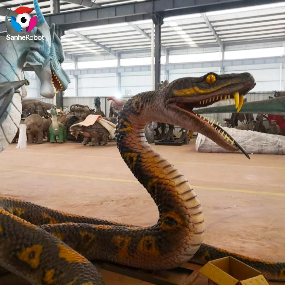 Big Size 12M Silicone Rubber Python Snake Model From Simulation Animal Factory