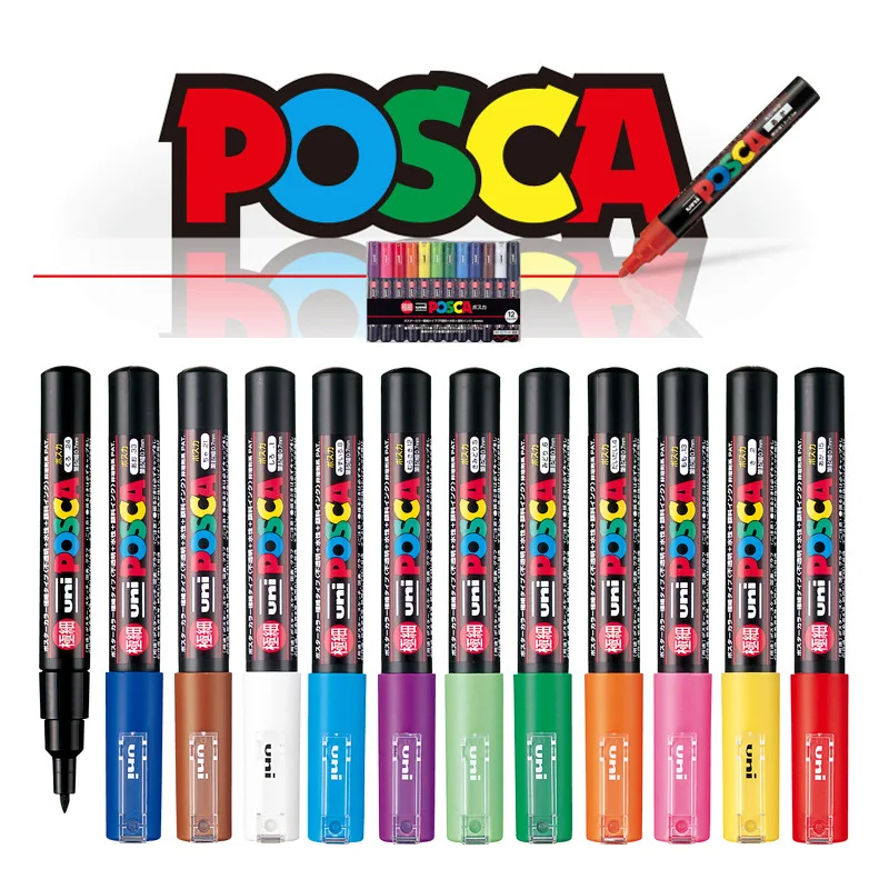 Posca Pennarelli Per Pittura Artistica PC-1M, Set Da 4 Colori Earth Tones, Punta Fine 0,7 Mm, In Custodia Di Plastica - 5