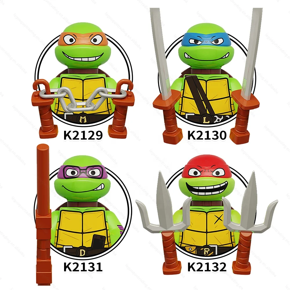 Building Blocks KDL817 Big Eyed NinjTurtles Leo Raph Mikey Don American  Anime Comic Mini Educational Plastic for Kids Gift Toys