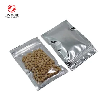 LingJie three side Sealed Small Clear Bag  Convenient Zipper Opening  Aluminum Foil Bag, High-quality Plastic Bag
