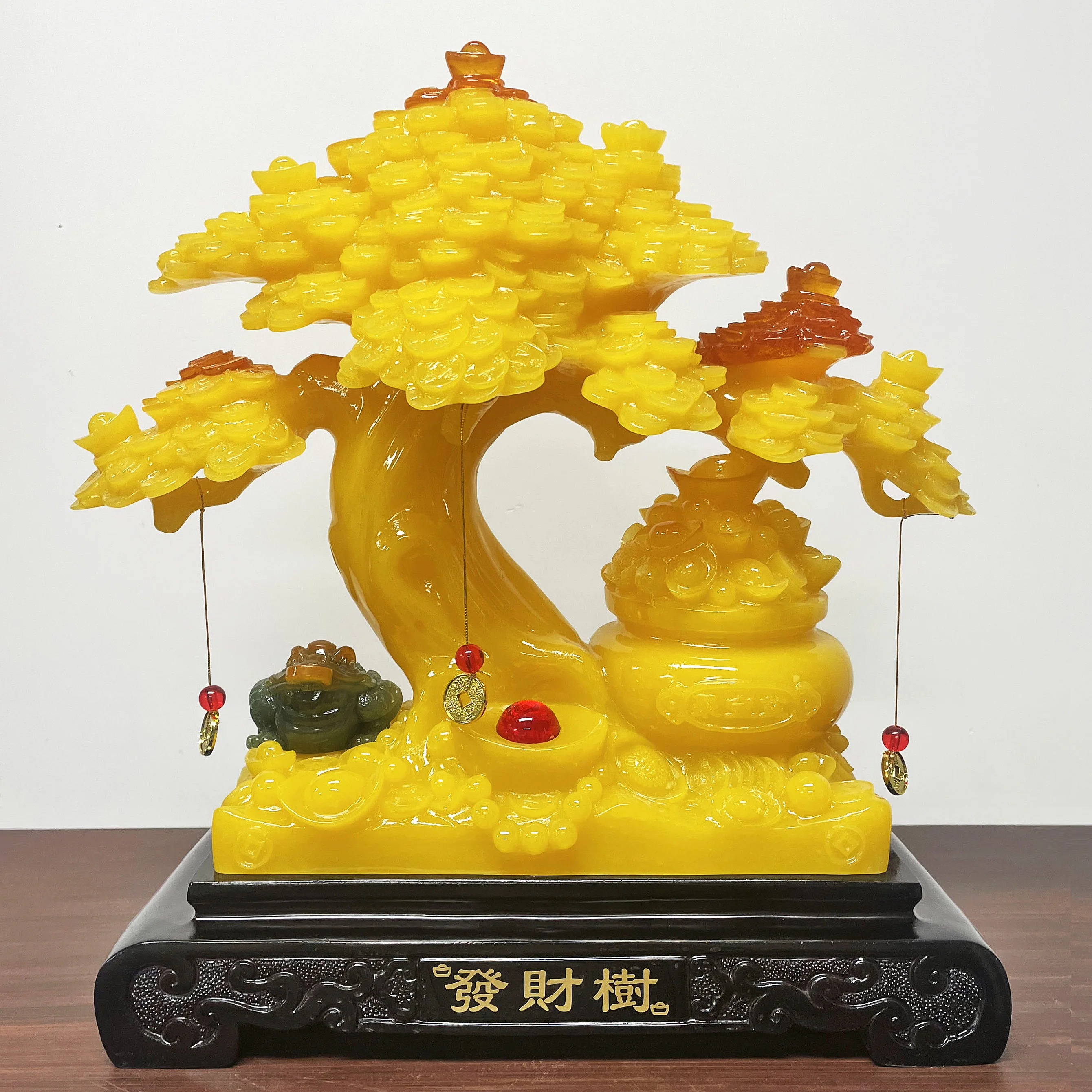 2024 China Feng Shui Decorative Feng Shui Decoration Popular Lucky Money Tree Gemstone Tree Resin Statue