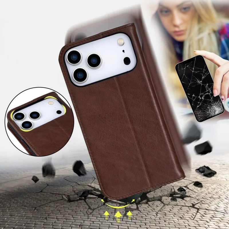 product luxury wallet flip phone case for iphone 17 pro max pu leather protective cover with card slots compatible with for iphone 7 air-7