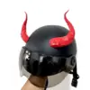 Casque rouge avec cornes de diable - 11 cm de hauteur - Adhésif 3M