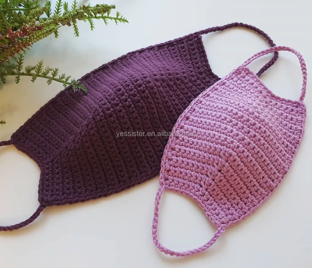 
 Высококачественные вязаные крючком хлопковые маски для лица ручной работы  