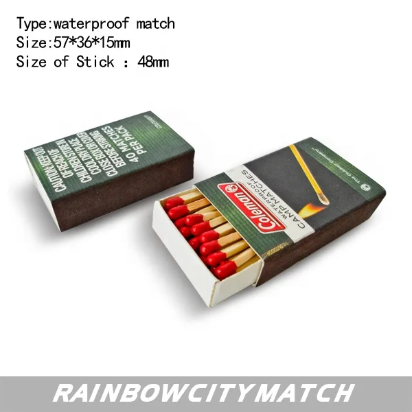 Small Matchbox Customized 48mm Colored Head Waterproof Matches