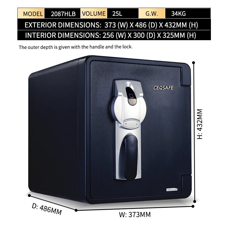 CEASAFE Waterproof Cabinet Electronic Digital Fingerprint Strongbox Cash Money Safe Box supplier