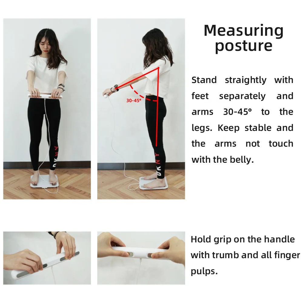 Smart Body Fat Scale With 8 Sensors Digital Display From Foot to Hand Measurement APP Enabled OEM Customizable