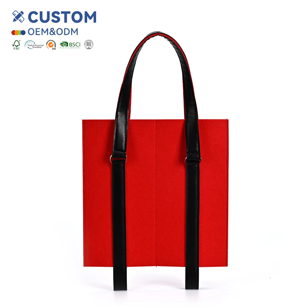 Hot Sale Wholesale Customized Large Capacity Casual Shopping Felt Bags Handles Ordinary Large Handbags for Advertising Daily Use