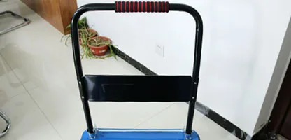 High load blue heavy duty folding steel platform trolley 200kg factory