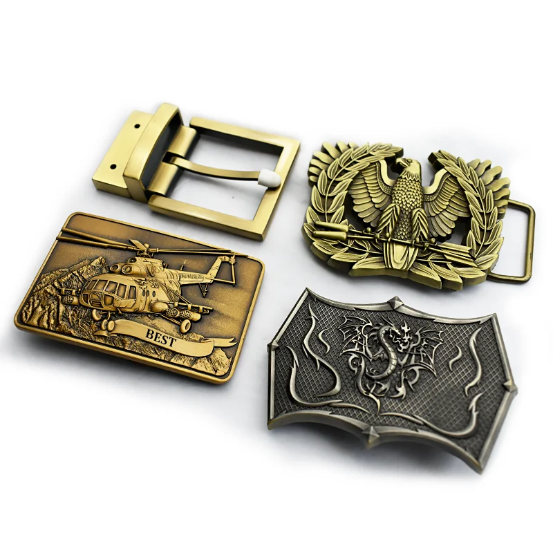 Custom logo Designer Accessories Cheap Rotating 3D Blank Falcon, Dragon, Helicopter logo Zinc Alloy Metal Men's Belt Buckle